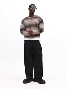 SUMWON Chunky Knit Sweater With Gradient Pattern For Cozy Winter Casual Wear - Brown - View 3