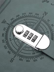 SHEIN Basic living A5 200 Pages 2023 Notebook Retro Password Book With Lock Diary Binder Thickened Creative Hand Ledger Student Notepad Stationery Back To School