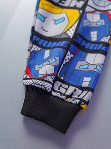 Transformers X SHEIN Young Boy Casual Fashionable Street Pop Art Print Sweatshirt Autumn Winter - Multicolor - View 6