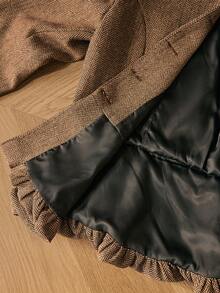 Aveloria Rosie 人字纹圆领长袖通勤时尚西装外套 - 棕色 - 查看 7