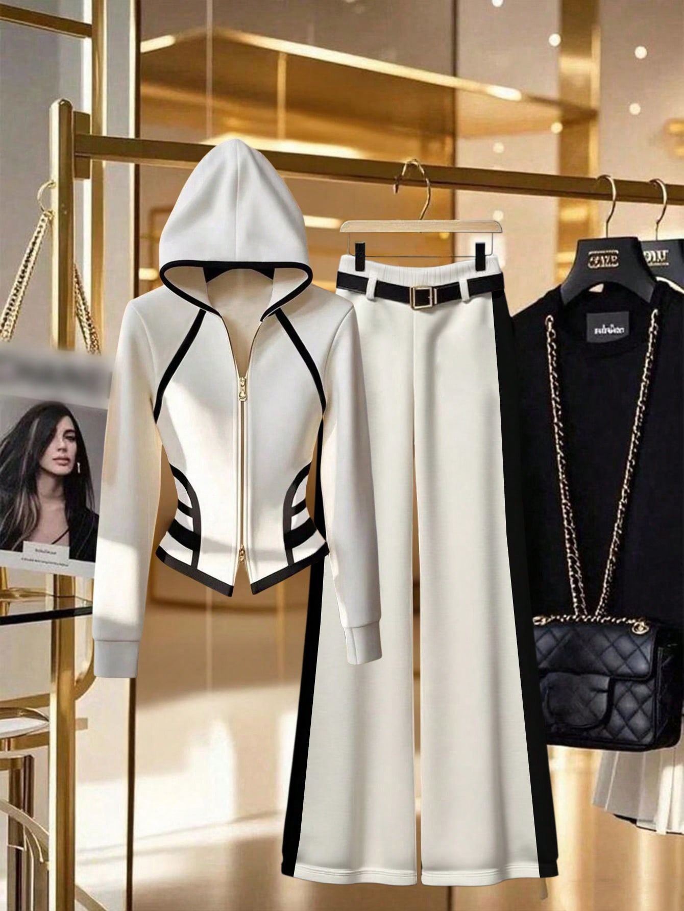 GlowEve بدلة كاجوال من قطعتين للنساء تتكون من جاكي...