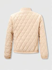 复古美式短款羽绒服 - 杏色 - 查看 2