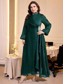 Coutiva Dark Green,Spring,Formal Elegant,Evening Luxury Long Sleeve ...