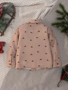 Loomiva 男婴可爱圣诞树和汽车图案长袖衬衫，适合秋冬季外出、居家、度假等场合 - 彩色 - 查看 2