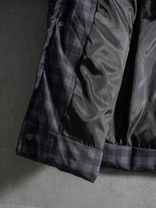 PAVTROS Men's Street-Style Popular INS Plaid Raglan Sleeve Single-Breasted Casual Winter Winter Coat, Streetwear,Warm, Christmas - Dark Grey - View 11