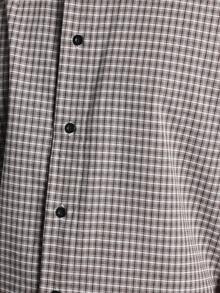 SUMWON Casual Oversized Button Down Short Sleeve Shirt Weekend Streetwear Urban Fashion Classic Plaid Pattern Spring Summer Autumn Essential - Black and White - View 8