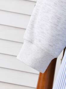 Sparklyn 1pc Tween Girls Sweatshirt Dress, Casual Sweet 2 In 1 Dress Suitable For Autumn Daily Wear - Grey - View 6