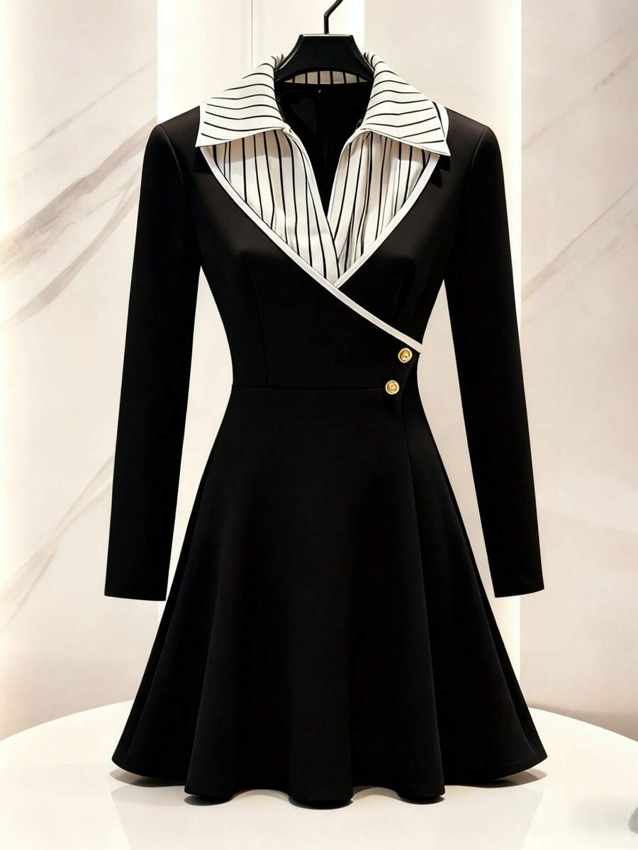 Franclia Women Short Dresses - Black - View 1