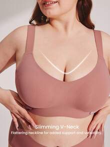 LUVLETTE Plus Dream Curve 2ndHaut Drahtlos Volle Abdeckung Nahtlos Seitliche Unterstützung Lounge BH Bustier BH Unsichtbar Unterwäsche Workout Sport Klebrig Basis Größe Freiheit BH