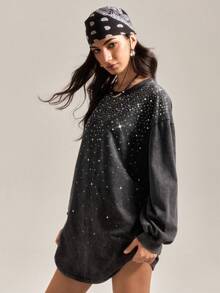 Easelle 仿皮草大衣印花钻石图案秋冬大衣棕色拉链开衫外套