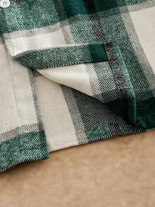 Manfinity NXTstreet Men's Casual Plaid Jacquard Brushed Jacket Shirt, For Fall Winter - Multicolor - View 8