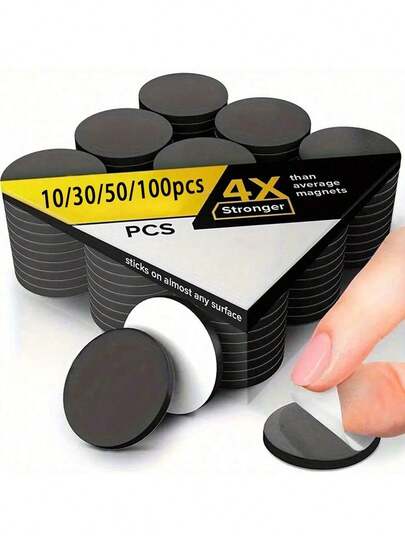 Magnetic Dots - Self Adhesive Magnet (0.8" X 0.8") Peel & Stick Circles Industrial Flexible Sticky Magnets Sheets Is Alternative To Squares, Stickers, Strip And Tape (5/10/15/20/25/30/35/40/50/100 Pcs)