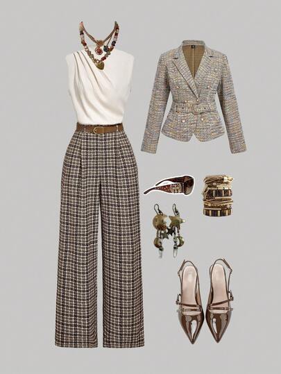 SHEIN MOD Mono informal de ajuste ceñido para mujer de talla grande, con decoración metálica, estilo sexy y de unicolor, al estilo europeo y americano para el verano