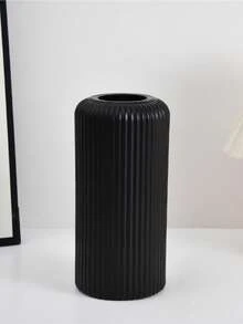 1PC/4Pcs Ceramic Look Plastic Composite Vase, Unbreakable Vase, Height 7.8 Inch Plastic Vase, Simple Tabletop Vase, Dried Flower Vase For Pampas Grass Decoration And Artificial Flower Vase For Home Decor, Bohemian Vase For Wedding Party Table Home Decor, Home Decor, Flower Vase, Centerpiece, Table Decor - Black - View 7