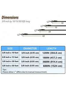 Lynxking 1pc Long Dog Leash 10FT/15FT/30FT/50FT, Heavy Duty Dog Lead For Large Medium Small Dogs Outside Walking, Playing, Camping, Or Yard - 黑色 - 查看 3