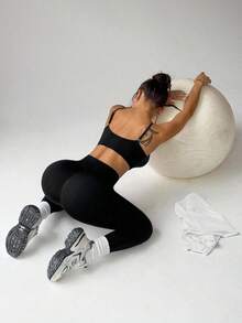 Dewbera 3件套：女士无缝胸罩和紧身裤 - 黑與白 - 查看 8