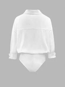 INAWLY 大码女式白色刺绣马标志紧身衣