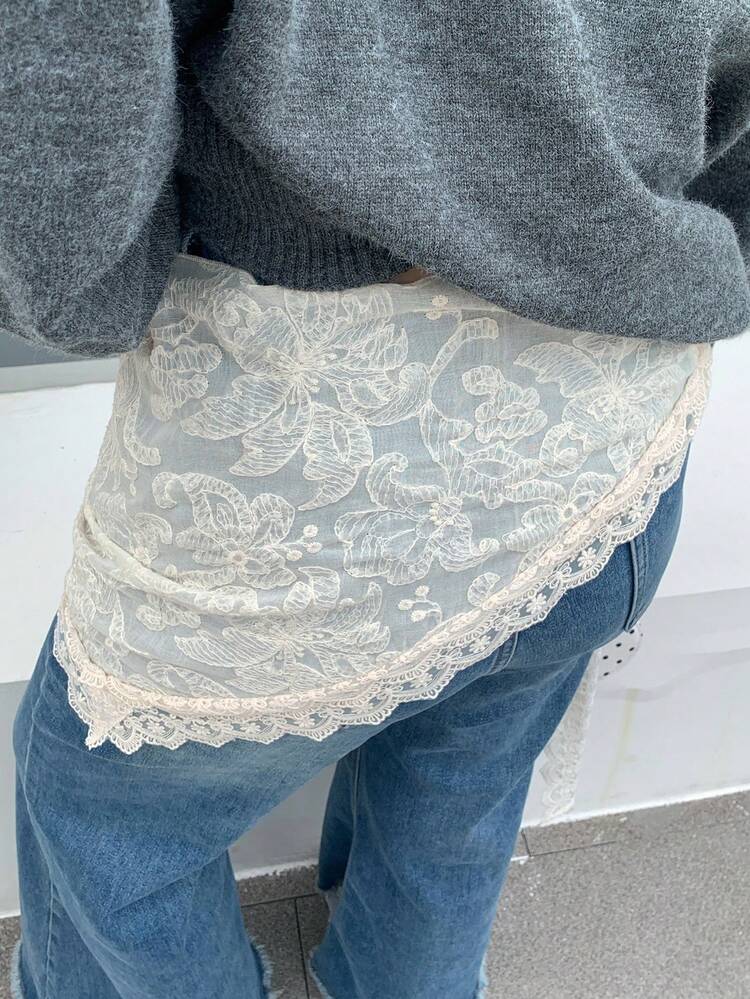 Asymmetrical Lace Layered Mini Skirt, Casual Plus Size Women, All Season