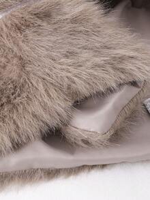 Sparklyn Autumn/Winter Girls Faux Fur Khaki Vest, Casual & Comfortable, Suitable For Party, Gathering, Daily Wear - Khaki - View 3