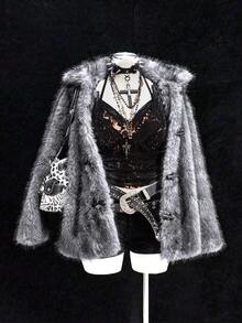 Sunspun Casual Loose Cropped Jacket - White - View 1