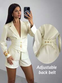 Firerie Women's Elegant Office Fitted Blazer