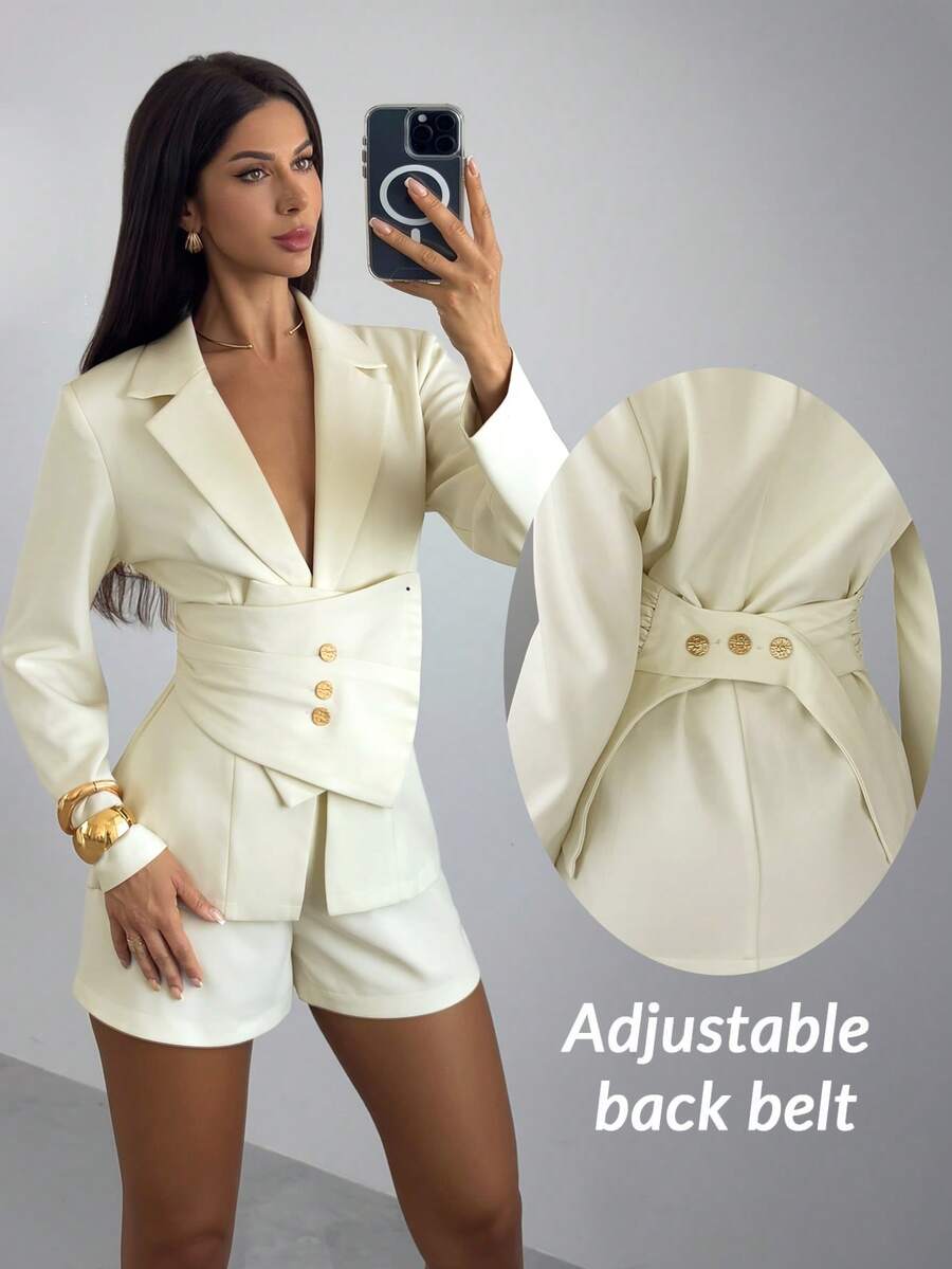 Firerie Women's Elegant Office Fitted Blazer