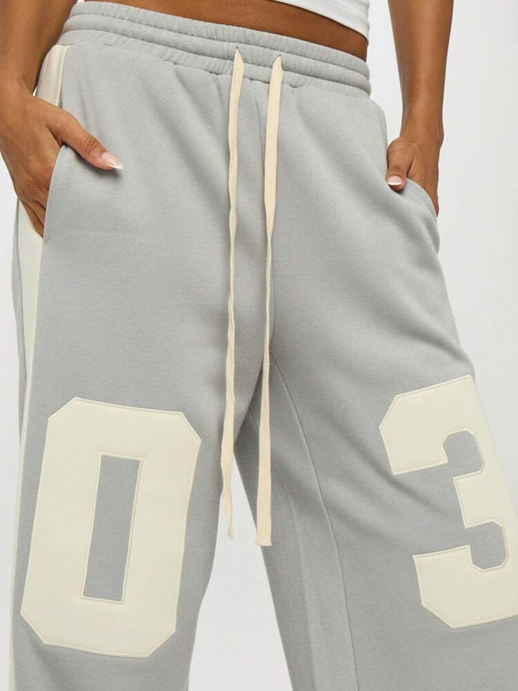 SUMWON WOMEN Wide Leg Sweatpants With Contrast Panels