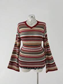 Sunspun Áo len chui đầu dệt kim nhiều màu cỡ lớn, Thu/Đông - Nhiều màu - Xem 4