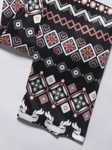 2pcs/Set Girls Casual Graphic Print Long Sleeve Top And Pants Pajama Set - Grey - View 5