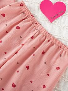 School Girl Pajamas, Girls' Cute Cherry Print Long Pants And Long Sleeve Casual 2 Pieces Loungewear Set - Multicolor - View 7