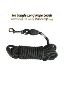 Lynxking 1pc Long Dog Leash 10FT/15FT/30FT/50FT, Heavy Duty Dog Lead For Large Medium Small Dogs Outside Walking, Playing, Camping, Or Yard - 黑色 - 查看 5