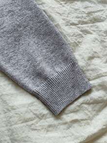 Vintaside Kids Girls' Elegant Bow Knitted Dress - Dark Grey - View 7