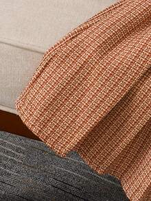 SHEIN 2件套青少年女孩休闲通勤短袖上衣和百褶迷你裙套装 - 紅木色 - 查看 7