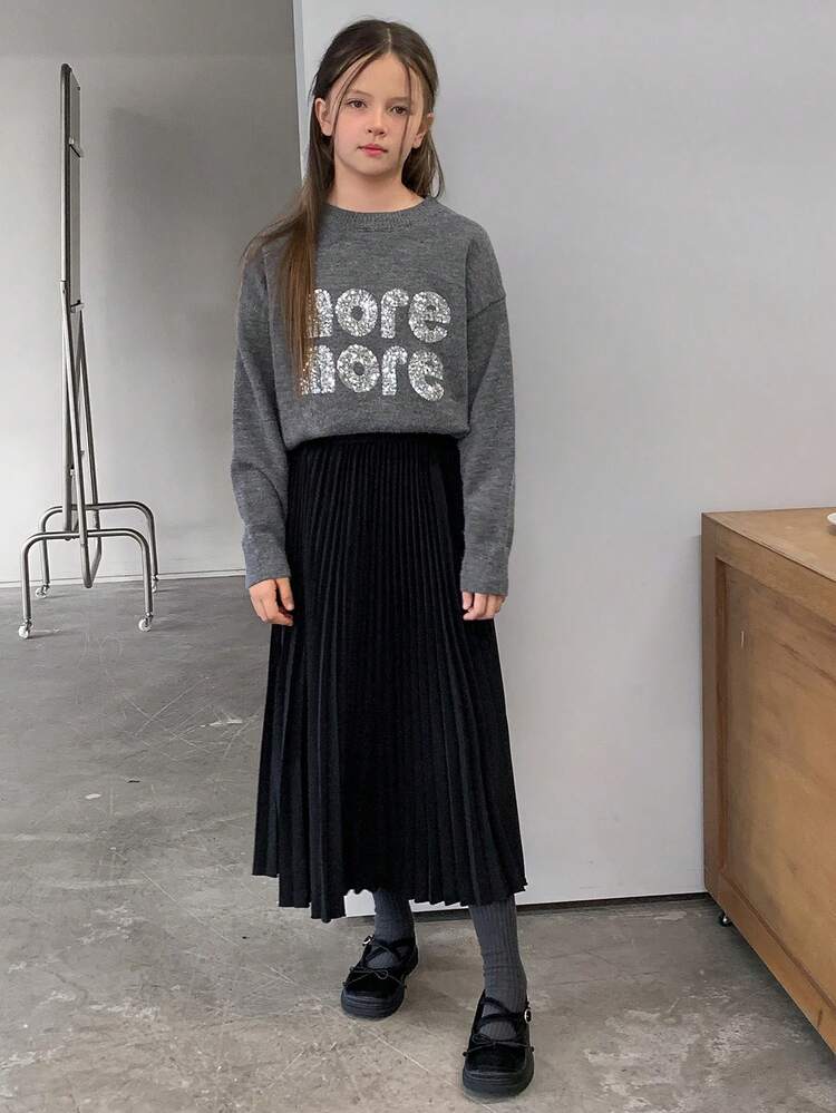 Tween Girls' Pleated Skirt, Fall