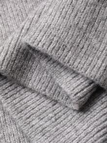 DAZY Women's 2 In 1 Contrast Color Korean Cartoon Embroidery Mid-Length Sweater Dress, Autumn/Winter