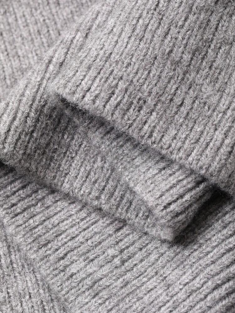 Women's 2 In 1 Contrast Color Korean Cartoon Embroidery Mid-Length Sweater Dress, Autumn/Winter