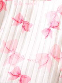 SHEIN Playful Pals 3 件套幼儿休闲长袖可爱甜美条纹针织面料舒适柔软 T 恤上衣搭配修身裤，印花图案设计，买 1 套送 2 套，百搭 T 恤套装适合旅行、居家或户外穿着，四季皆宜 - 彩色 - 查看 8