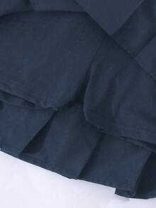 Sparklyn 女童百褶高腰裙，内置安全短裤，二合一裙裤，四季百搭，可搭配衬衫、T恤、Polo衫、连帽衫、夹克 - 藏蓝色 - 查看 8