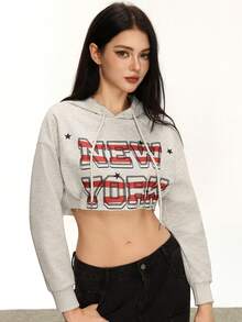 Rina Fox 2025 Women's Short Printed Sweatshirt Jacket, Autumn/Winter - Light Grey - View 6