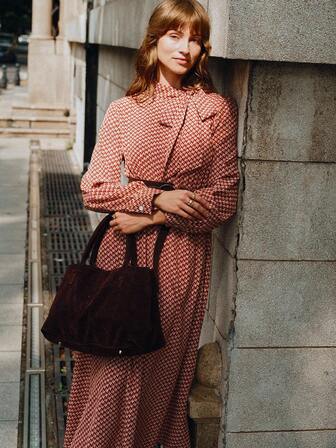 Écloséra 春秋时尚女士系带收腰长袖连衣裙