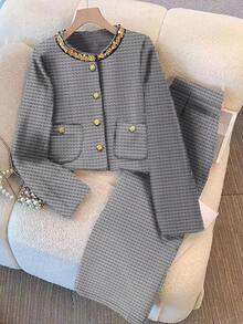 GlowEve A Two Pieces Set Of Elegant And Fashionable Autumn Vacation Style Woven By A Lady