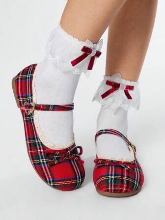 Kawaii Mocassini da donna marroni, ballerine chiuse con fiocco stile Lolita, scarpe da ballo con lacci