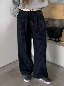 DAZY 女童梭织格子裤 - 藏蓝色 - 查看 4