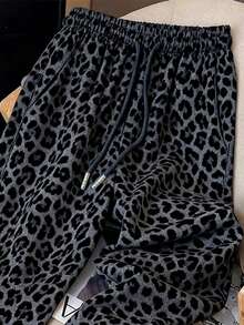 Resyla Y2K 复古美式时尚街头时尚豹纹女式运动裤 - 灰色 - 查看 5