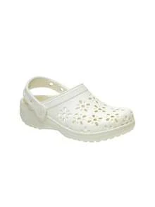 Crocs Classic Floral Cut Out Unisex Clogs White CR210927 - 白色 - 查看 2