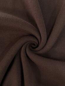 Chiquease Jersey de punto con hombro asimétrico descubierto, manga farol, jersey de mujer de otoño/invierno, jersey casual vintage con decoración de botones - Café integral - Ver 7