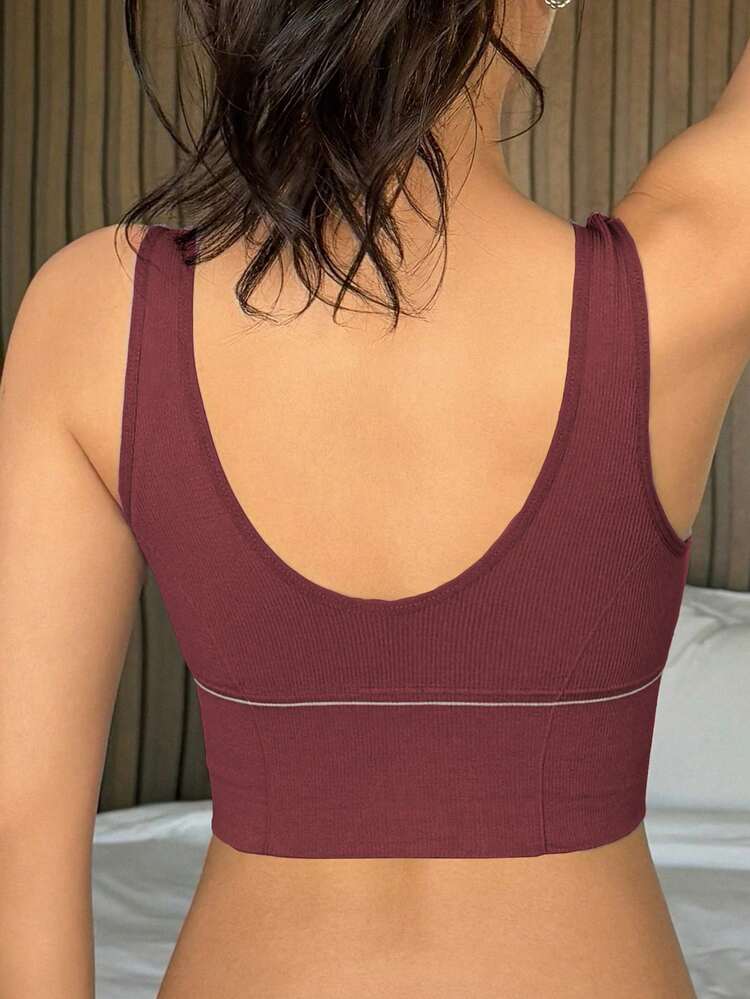 Elegant Seamless Solid Color Sports Bra For Women Lingerie For Women