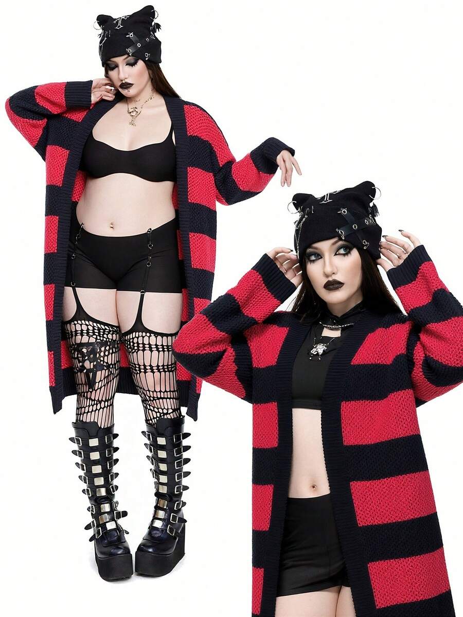 Whyspr 全新百搭休闲多色宽松长袖长款开衫毛衣 - 彩色 - 查看 1