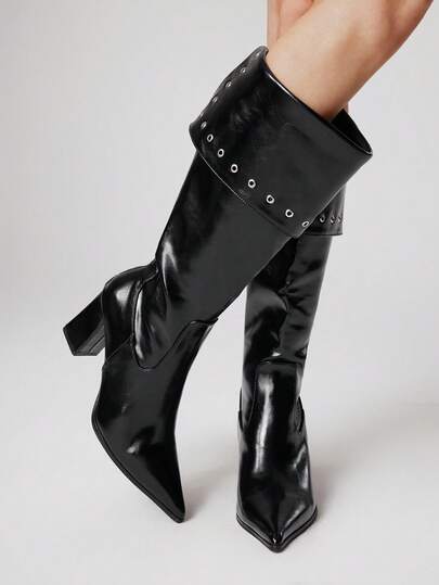 Grunge Punk Women's Fashion Commuter Classic Over-The-Knee High Heel Boots