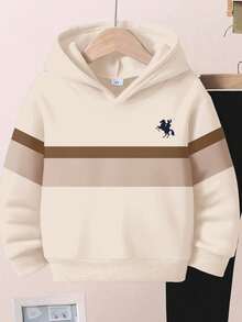 Set de 2 sudaderas con capucha de ajuste holgado y casual para niños, adecuadas para otoño/invierno - Multicolor - Ver 4